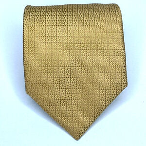 Charvet Tie Mens Gold Yellow 100% Silk Necktie Made In France Luxury Designer